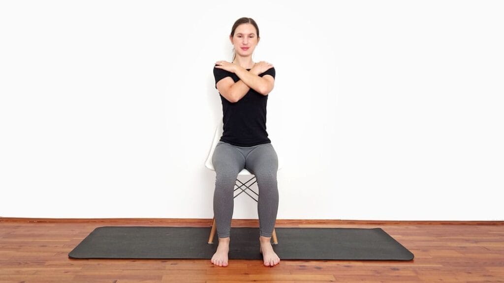 neck rotation with contralateral thoracic rotation step 2