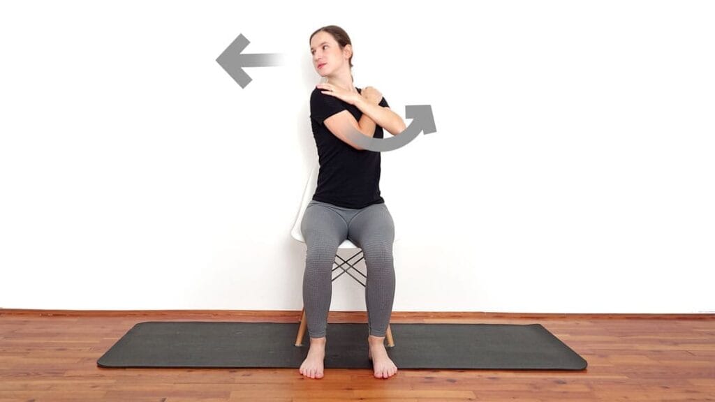 neck rotation with contralateral thoracic rotation step 3