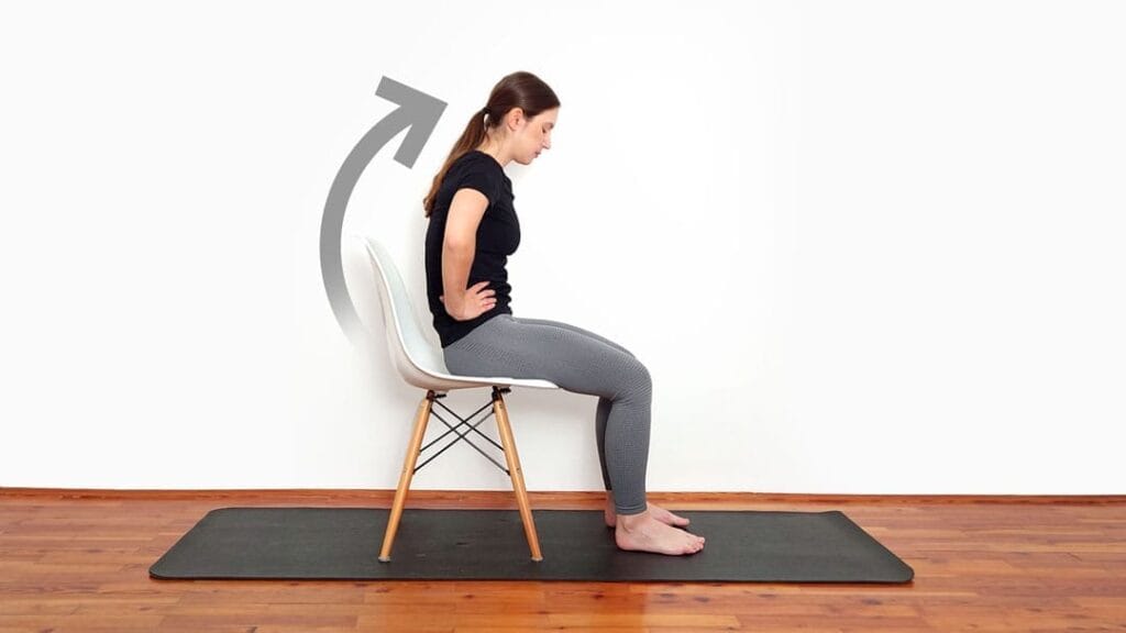 Nagib medenice v sedečem položaju korak 3