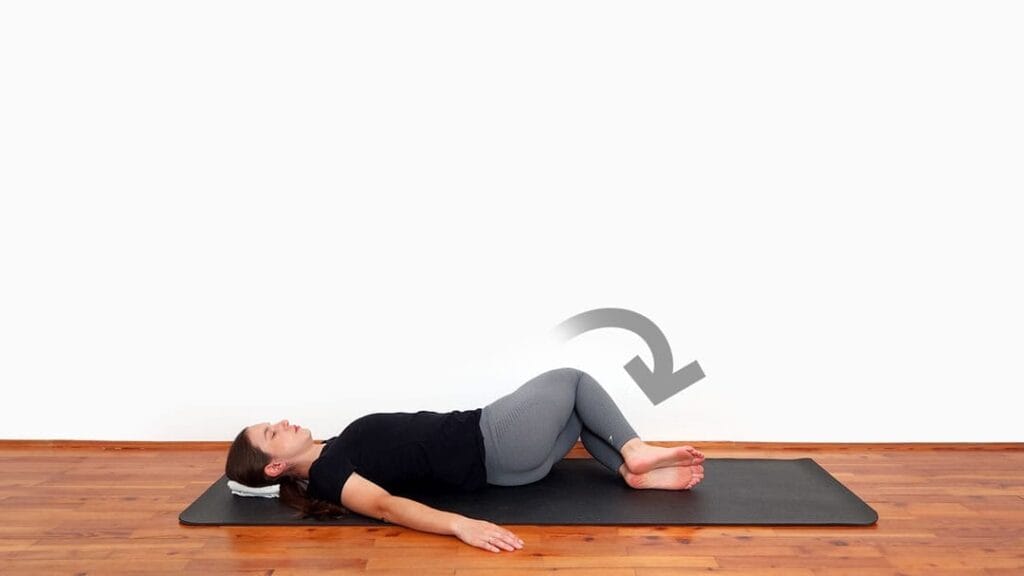 supine trunk rotation stretch step 3