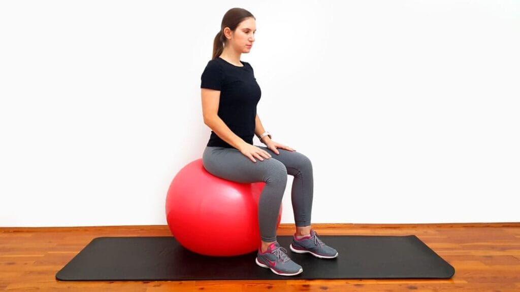 swiss ball hip flexion step 1