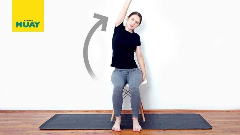 Stretching al mușchiului QL în poziție șezândă