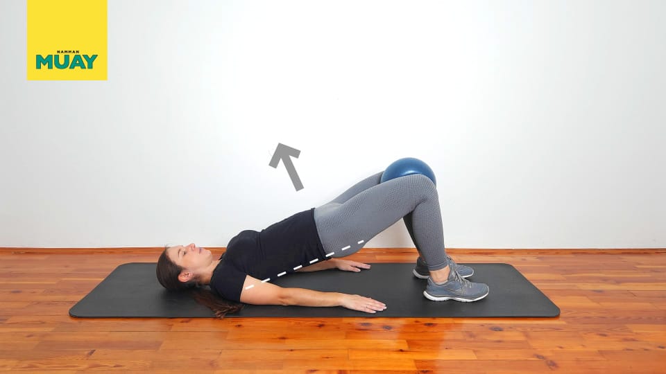 Bridging with ball squeeze Step 2