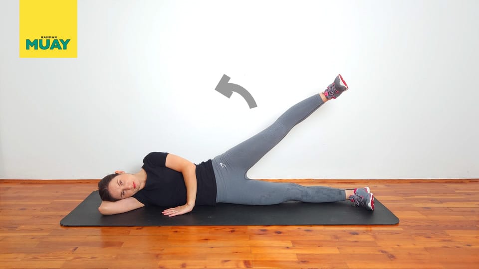 Hip abduction in sidelying Step 2