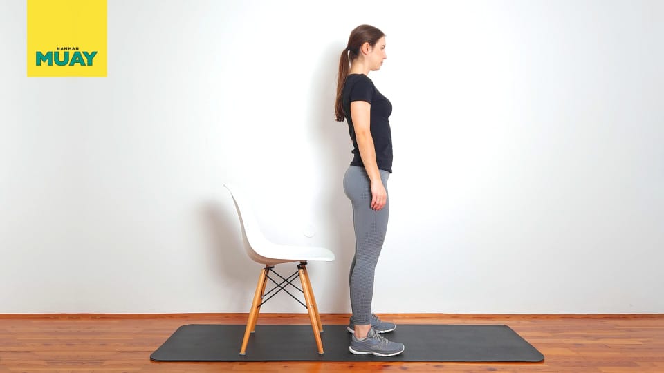 Squats with chair Step 1