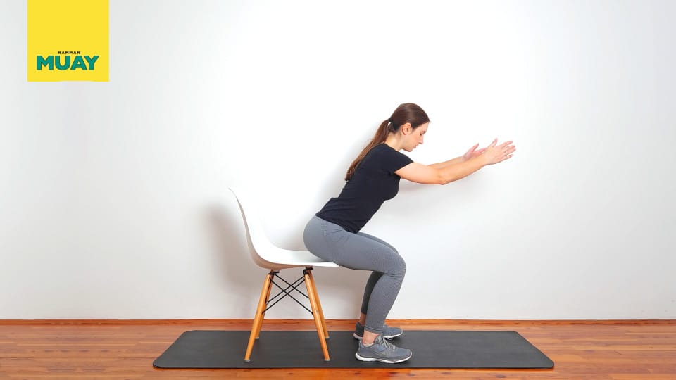Squats with chair Step 2