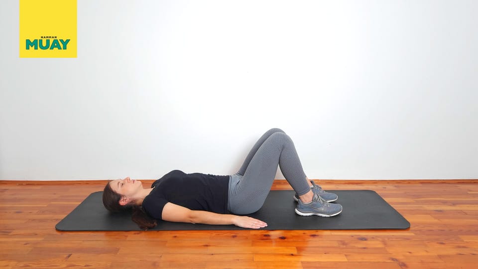 Supine lateral pelvic tilts Step 1