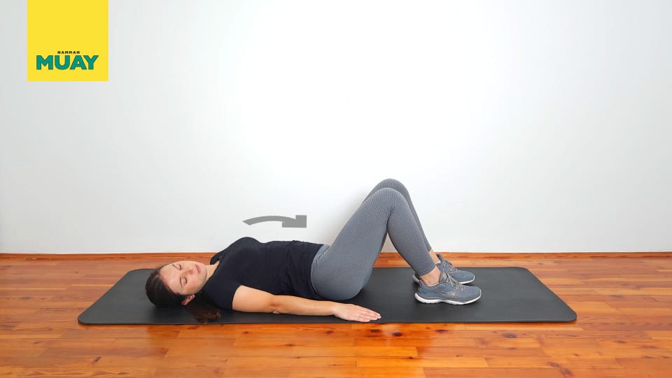Supine lateral pelvic tilts Step 2